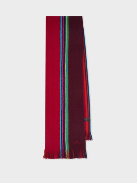 Paul Smith Red Reversible 'Sports Stripe' Scarf