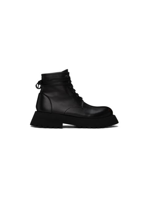 Black Micarro Lace-Up Ankle Boots