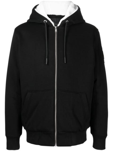MOOSE KNUCKLES logo-plaque zip-up hooded jacket