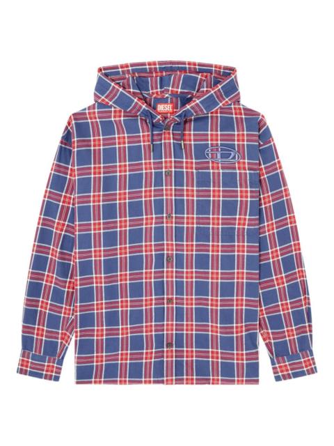 Diesel checked hooded jacket