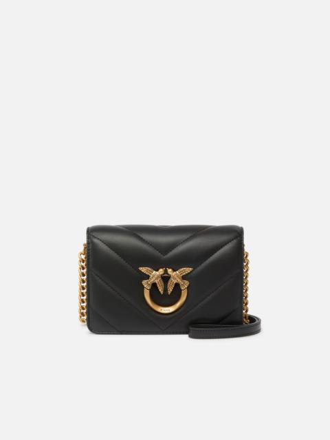 PINKO LOVE BAG CLICK SMALL NAPPA CROSSBODY BAG WITH MAXI CHEVRON PATTERN