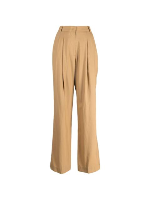 straight-leg wool trousers