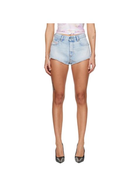 Diesel Blue Frayed Hems Denim Shorts