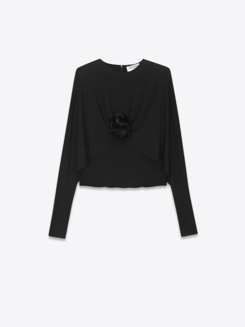 flower top in crepe jersey