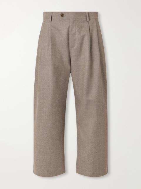A KIND OF GUISE Yesa Wide-Leg Pleated Mélange Virgin Wool-Twill Trousers