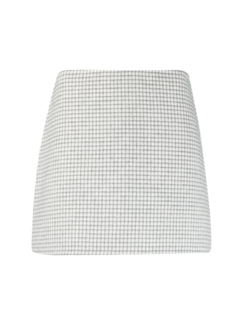 Theory checked wool miniskirt