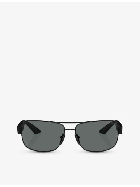 Prada PS 50ZS pillow-frame metal sunglasses
