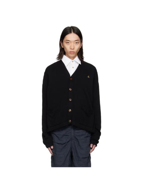Vivienne Westwood Black Embroidered-Logo Cardigan