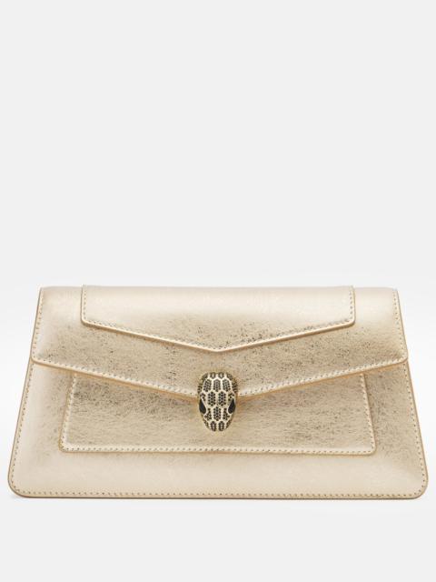 BVLGARI Serpenti Forever metallic leather clutch