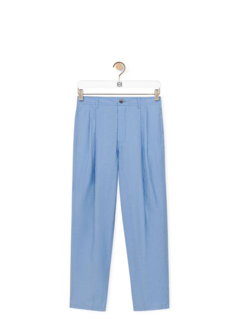 Loewe Split hem pleated trousers in cotton and polyamide