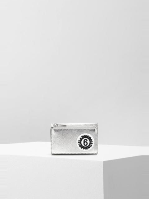 MM6 Maison Margiela Logo small zip wallet