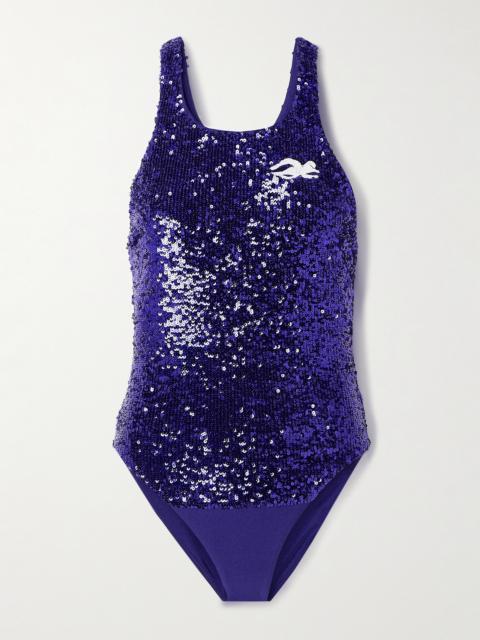 TORY BURCH Embellished Stretch-jersey Bodysuit