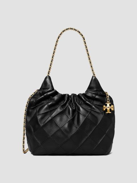 TORY BURCH Women's Fleming Mini Leather Hobo Bag - Black