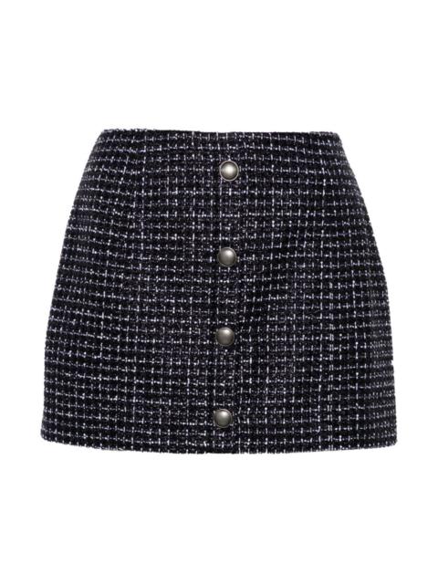 Alessandra Rich Sequin checked tweed mini skirt
