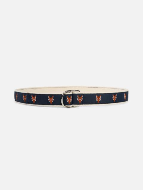 J. PRESS MADE-IN-USA FOX HEAD MOTIF D RING BELT