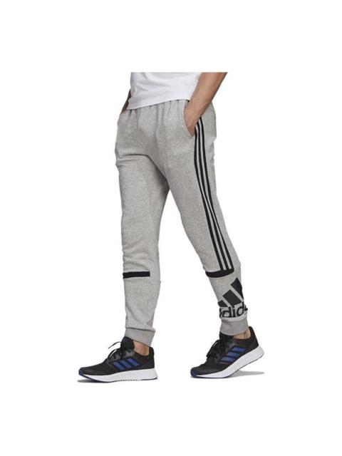 adidas Logo Printing Contrasting Colors Bundle Feet Sports Pants Gray GK8964