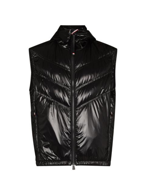 chevron-quilted padded gilet