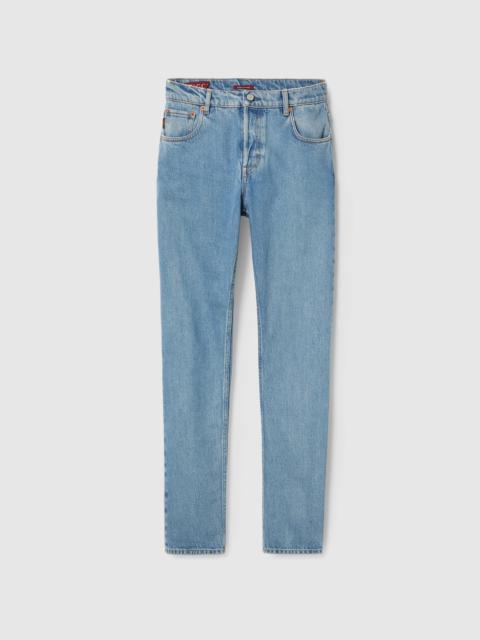 GUCCI Tapered denim pant with Web