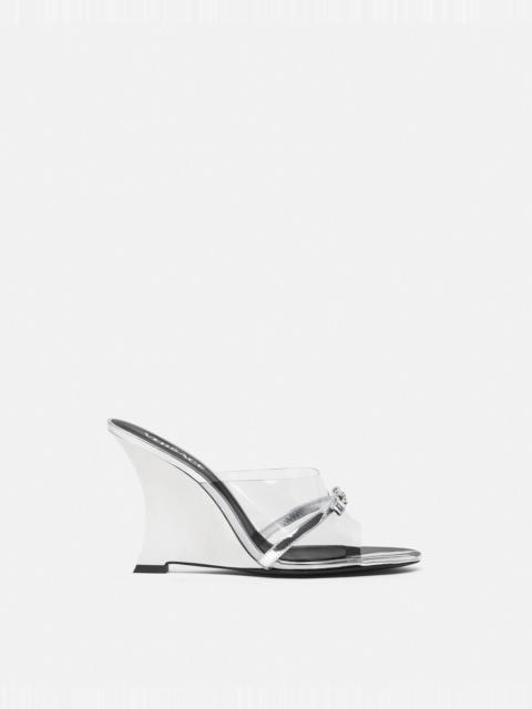 VERSACE Gianni Ribbon Wedge Mules 3.7" / 95 mm