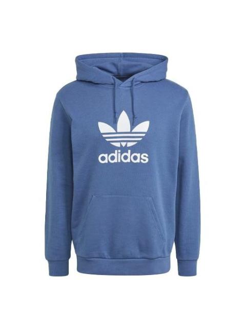 adidas adidas originals Printing Logo hooded Long Sleeves Pullover Blue GN3460