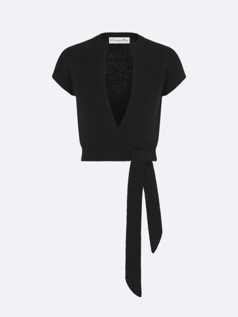 Dior Short-Sleeved Wrap-Over Sweater