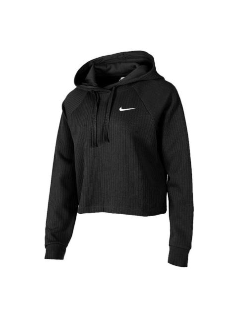 Nike (WMNS) Nike Sportswear Cropped Hoodie 'Black White' CJ2664-010