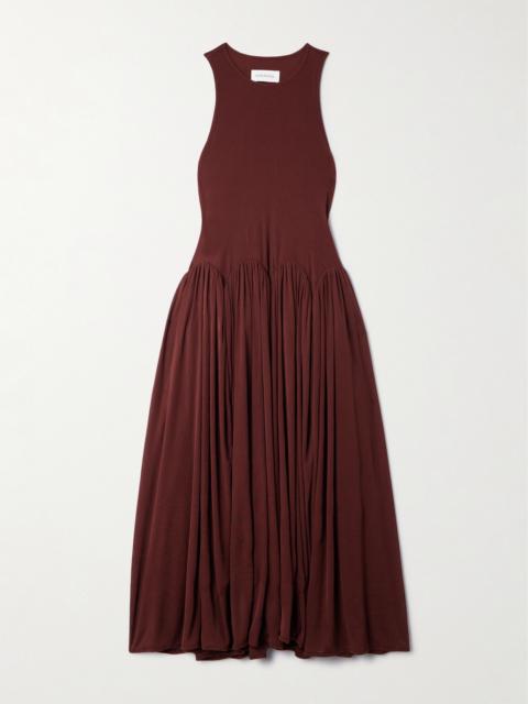 16ARLINGTON Axar Pleated Jersey Midi Dress