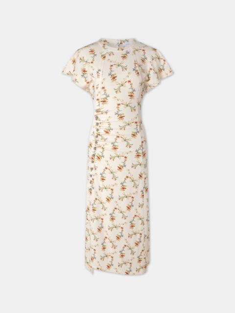 rabanne LONG GATHERED DRESS IN JERSEY