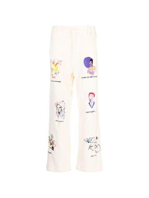 KidSuper Museum embroidered corduroy trousers