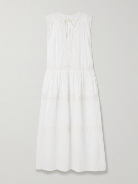 ULLA JOHNSON Thalia Crochet-trimmed Cotton-voile Maxi Dress