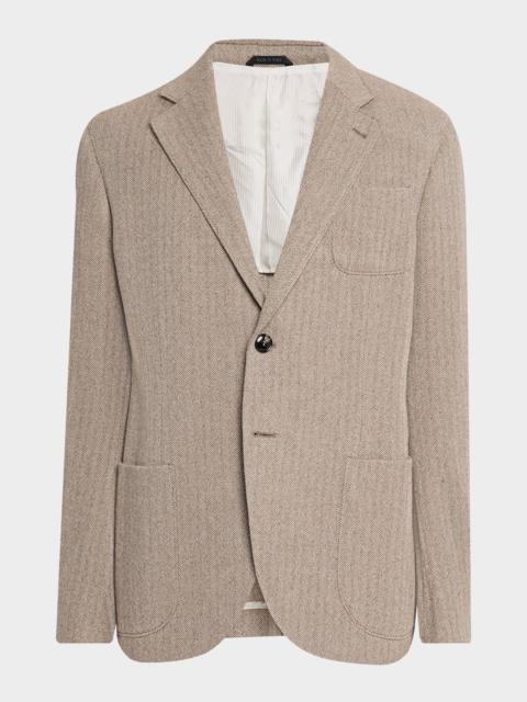 GIORGIO ARMANI Men's Herringbone Cashmere and Wool Sport Coat