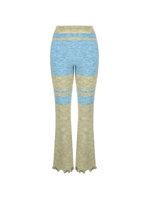 Andersson Bell striped knitted flared trousers