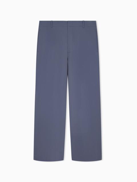 GIORGIO ARMANI FLAT-FRONT TROUSERS IN LIGHTWEIGHT SATIN