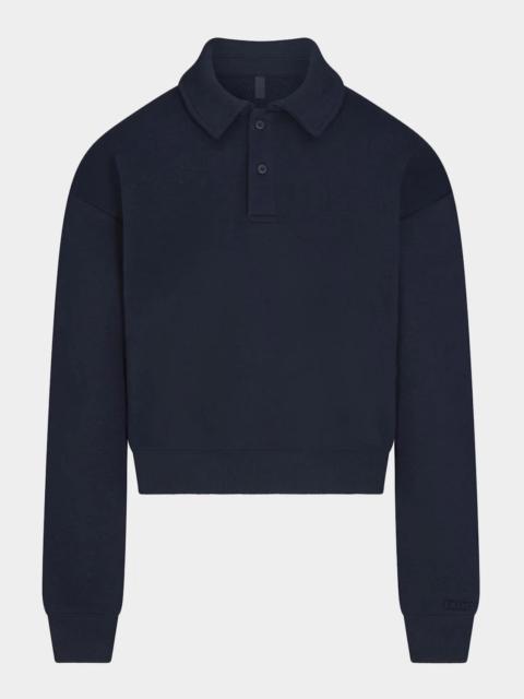 SKIMS Cotton Fleece Polo Sweatshirt