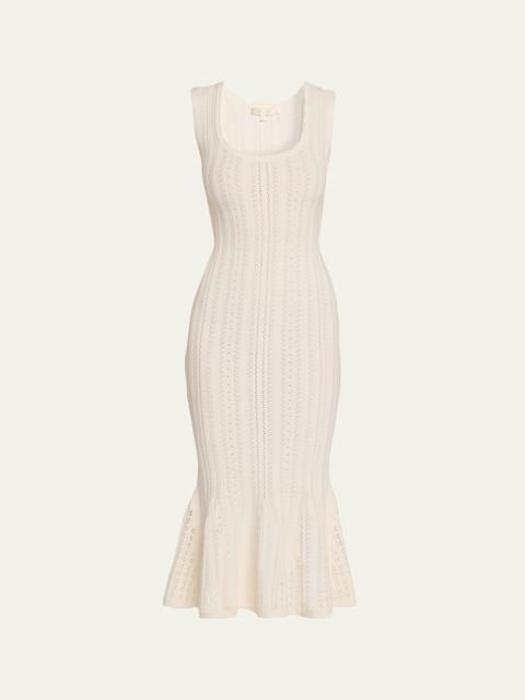 LoveShackFancy Tayleen Stretch Pointelle Midi Dress