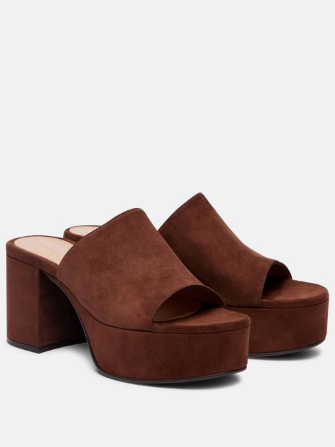 Gianvito Rossi Suede platform mules
