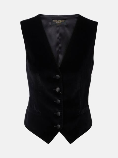 Dolce & Gabbana Cotton and silk-blend velvet vest