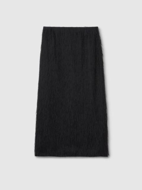 GUCCI Fringed fil coupé fabric skirt