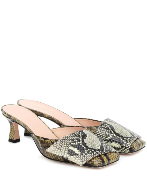 WANDLER Isa snake-effect leather mules
