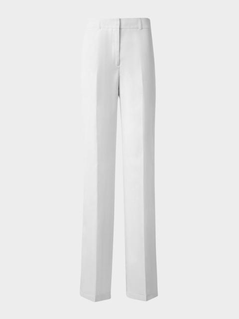 AKRIS Melin Panama Silk Organza Straight-Leg Pants