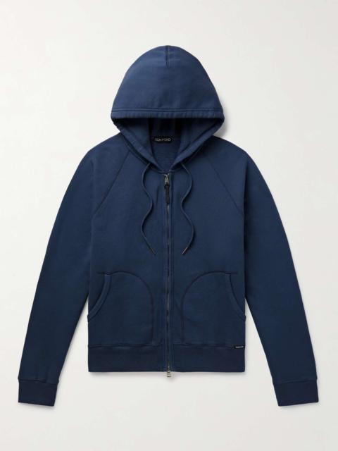 Garment-Dyed Cotton-Jersey Zip-Up Hoodie