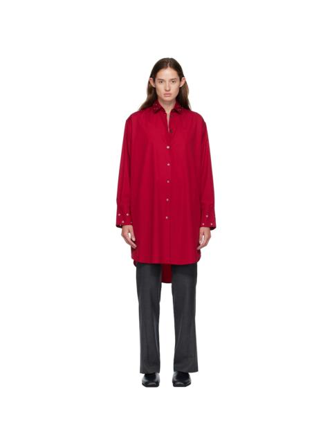 Our Legacy Red Frock Shirt Midi Dress