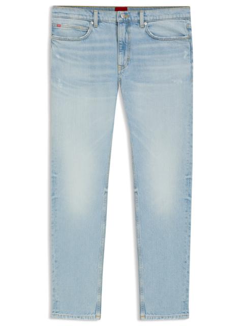 HUGO EXTRA-SLIM-FIT JEANS IN BRIGHT-BLUE STRETCH DENIM