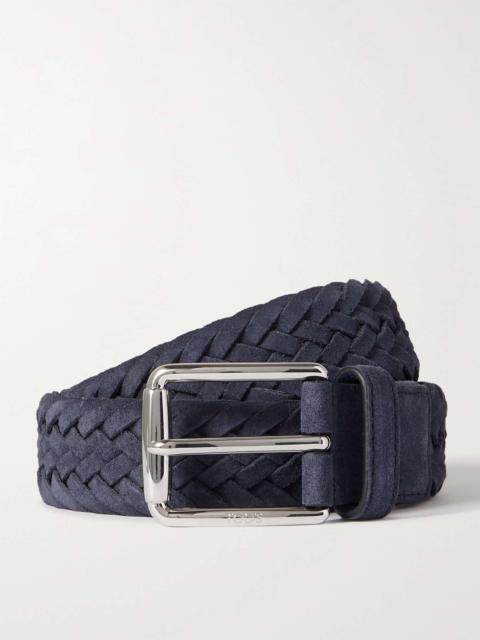 Tod's 3.5cm Woven Suede Belt