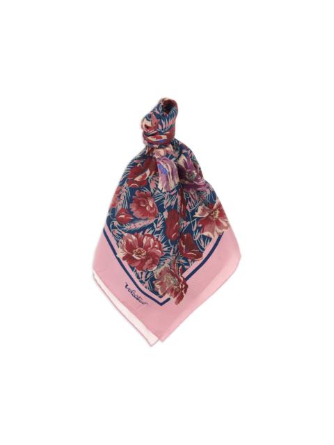 Valentino poppies print silk scarf