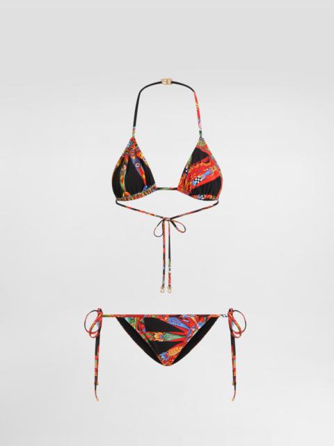 Dolce & Gabbana Carretto-print triangle bikini