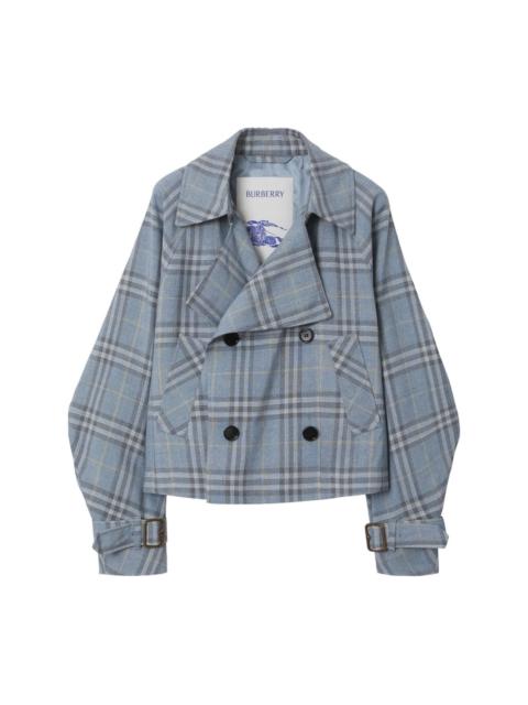 Burberry check trench jacket