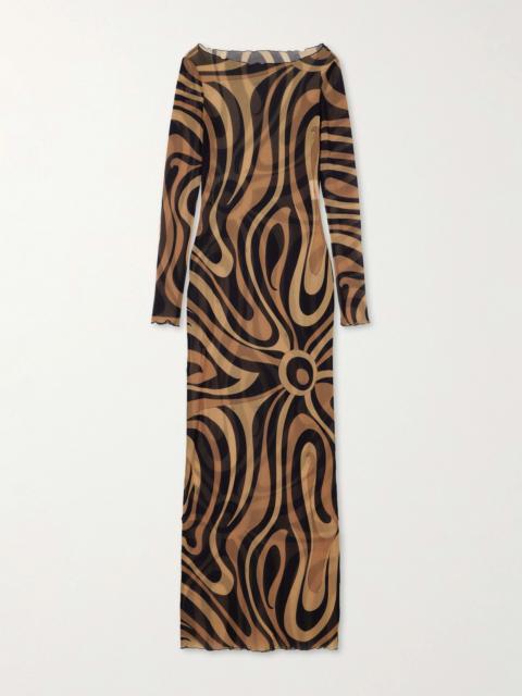 PUCCI Printed Mesh Maxi Dress