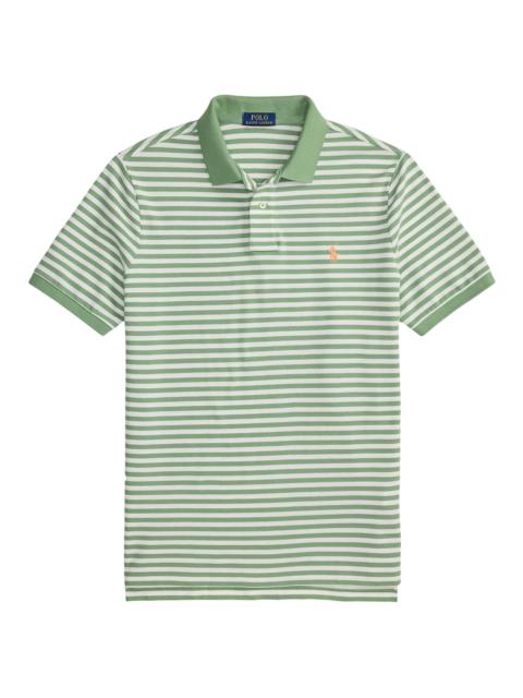 Polo Ralph Lauren Men's Striped Cotton Mesh Polo Shirt - Outback Green White