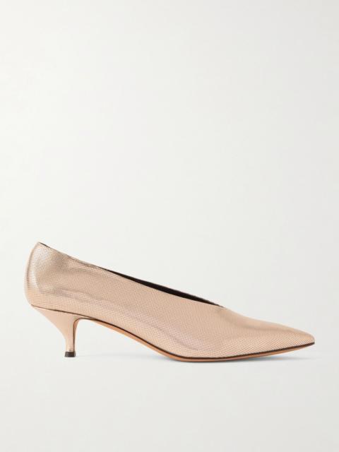 Emme Parsons Veneto metallic textured-leather pumps Gold